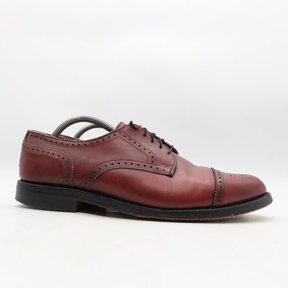 Allen Edmonds Lexington Men's 10.5 Burgundy Cap Toe Brogue Dress Oxford USA - Picture 1 of 11